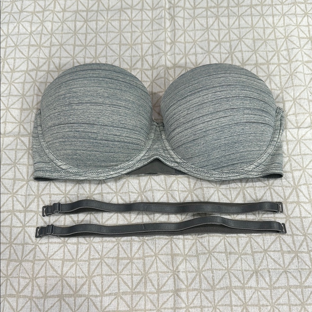 PINK Victoria's Secret Gray Bandeau with Detachable Straps